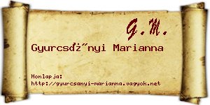 Gyurcsányi Marianna névjegykártya