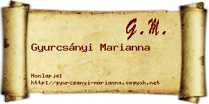 Gyurcsányi Marianna névjegykártya